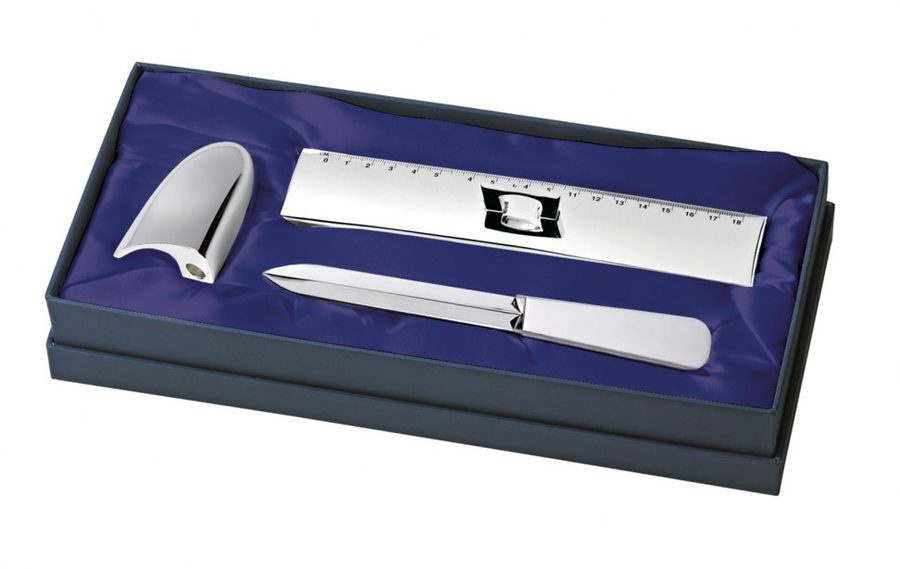 Set (3-teilig) Lineal-Brieföffner-Anspitzer, Produktbild