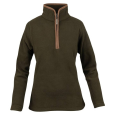 Damen-Fleecepullover, Dunkeloliv