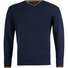 Ashcombe 100% Lammwolle V-Ausschnitt Marineblau