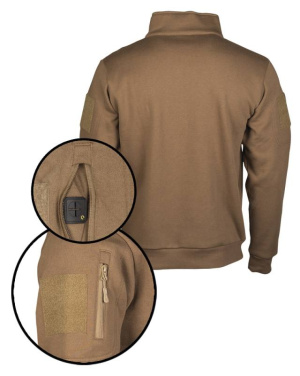 Tactical Sweatshirt Mit Zipper, Dark Coyote – Mil-Tec (2)