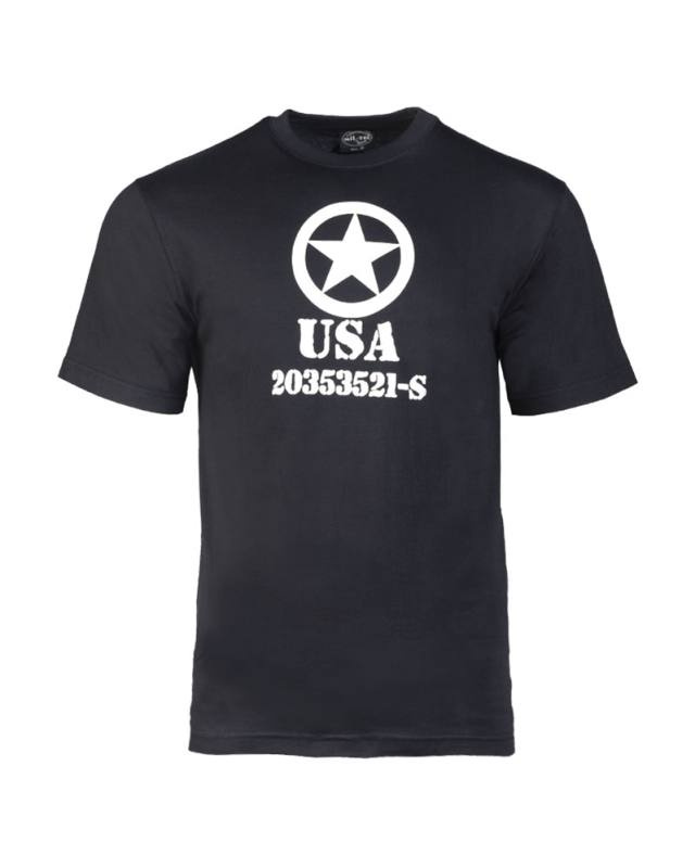 T-shirt Mit Druck ′allied Star′ Schwarz – Mil-Tec