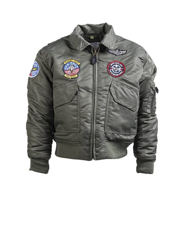 Fliegerjacke Cwu Kids Mit Abzeichen Olivgrün – Mil-Tec (1)