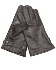 BW Lederfingerhandschuhe Gef. Schwarz.