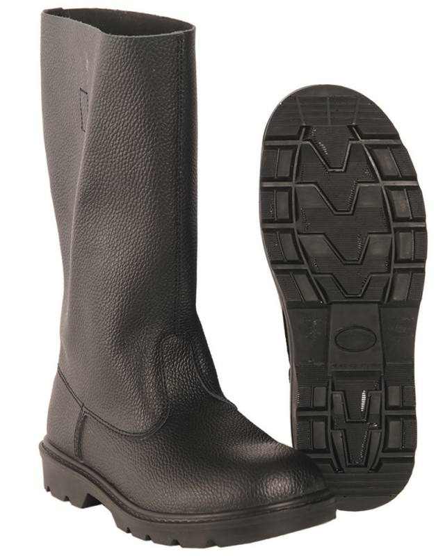 Knobelbecher ′nva Typ′ Leder Schwarz – Mil-Tec