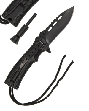 Einhandmesser Paracord Mit Fire Starter Schwarz – Mil-Tec (2)