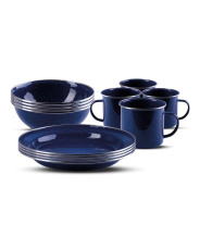 Western Essgeschirrsatz Emaille 12-tlg.blau