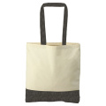Cotton Fare Bicolor Zweifarbige Tragetasche aus recycelter Baumwolle, 140 g/m², Natur / Schwarz