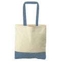Cotton Fare Bicolor Zweifarbige Tragetasche aus recycelter Baumwolle, 140 g/m², Natur / Royalblau