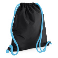 BagBase BG110 Turnbeutel, Schwarz / Blau (Surf Blue)