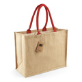 Westford Mill W407 Tragetasche aus Jute, Natur / Rot (Bright Red)