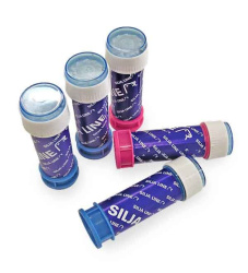 Silja Line bubble blower with a branded label and ball game in the cap
