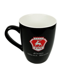 Coffee mug with screen-printed Eesti Volga Selts logo