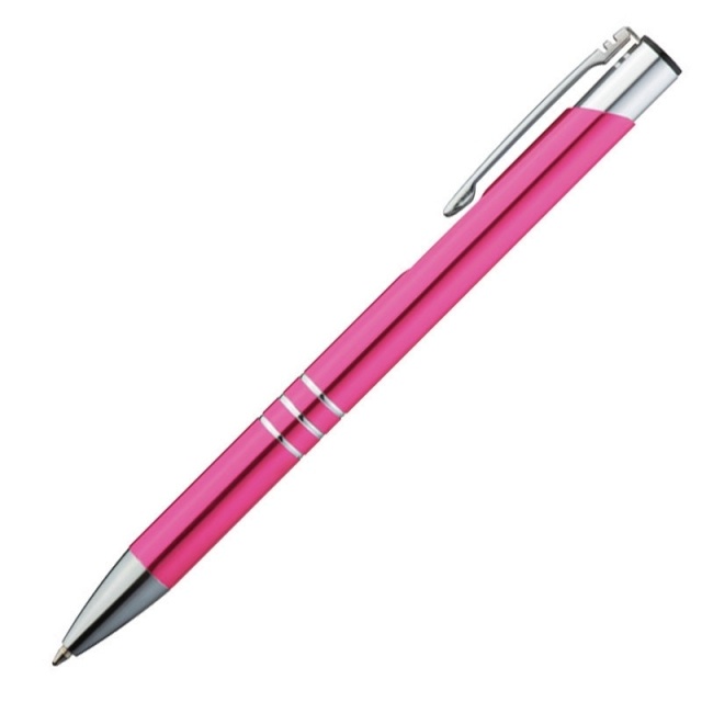 Logo trade promotional item photo of: Metal ball pen 'Ascot'  color pink