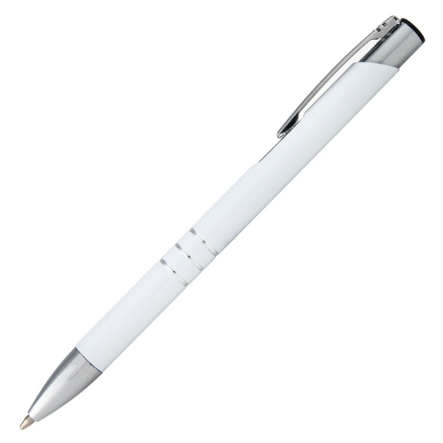 Logotrade corporate gift picture of: Metal ball pen 'Ascot'  color white
