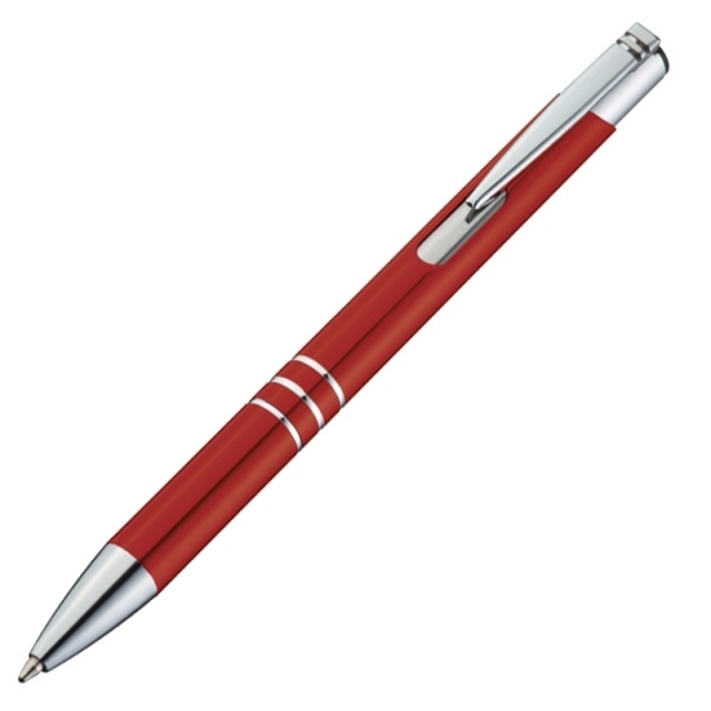 Logo trade corporate gift photo of: Metal ball pen 'Ascot'  color red