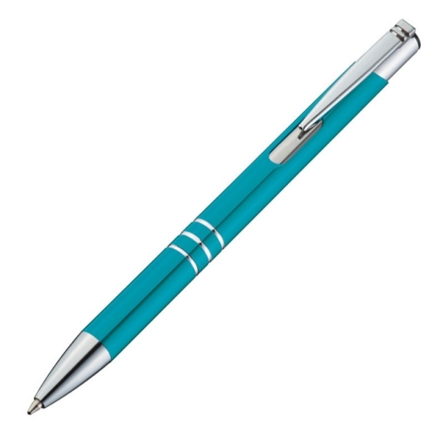 Logotrade promotional product picture of: Metal ball pen 'Ascot', blue