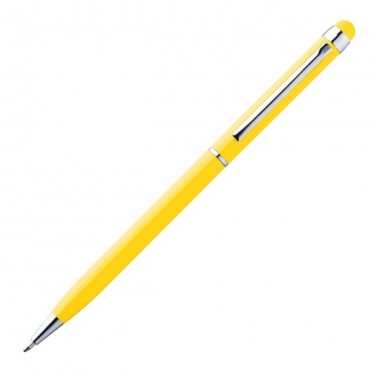 Logo trade promotional merchandise photo of: Ball pen with touch pen 'New Orleans'  color yellow