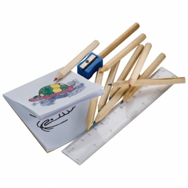 Logo trade corporate gift photo of: Drawing set for kids 'Little Picasso',  color brown