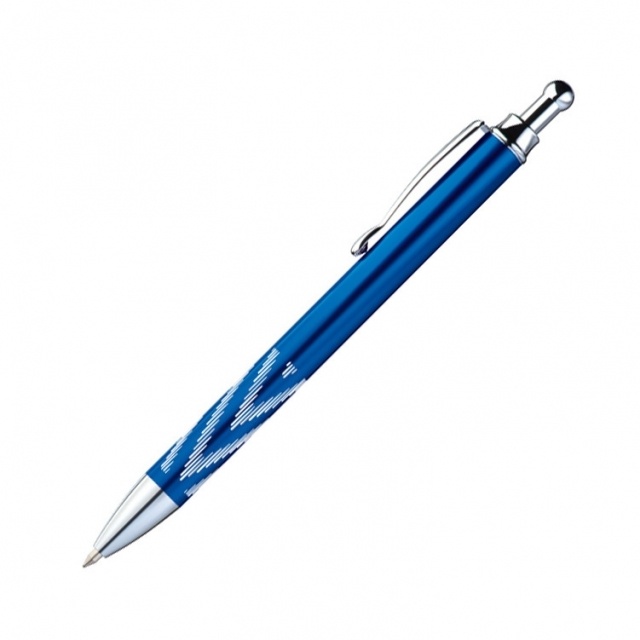 Logo trade promotional gifts picture of: Metal ball pen 'Kade', blue