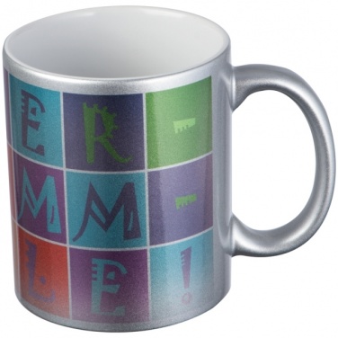 Logo trade promotional products image of: Sublimation mug Alhambra, metallic silver