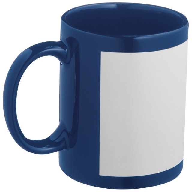 Logo trade promotional products image of: Ceramic sublimation mug Montevideo, blue