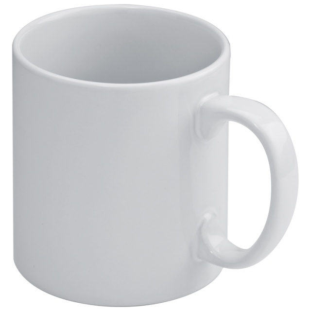 Logo trade promotional merchandise image of: Ceramic mug Monza, white