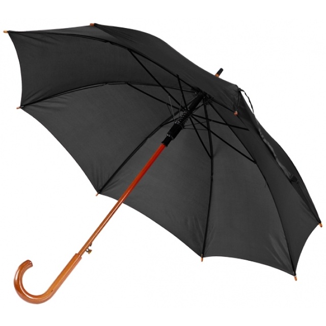 Logotrade promotional product picture of: Wooden umbrella NANCY, black