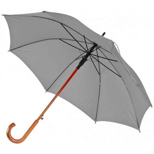 Logotrade promotional product picture of: Wooden automatic umbrella NANCY  color grey