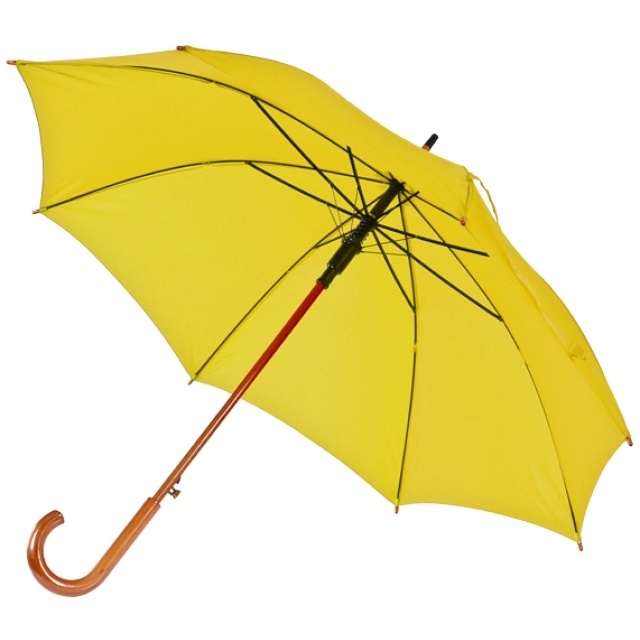 Logotrade corporate gift picture of: Wooden automatic umbrella NANCY  color yellow