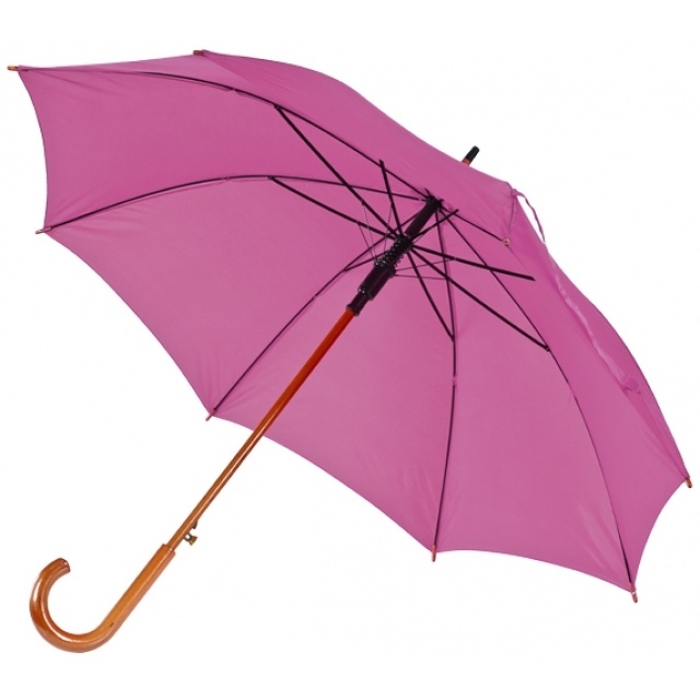 Logotrade promotional gift image of: Wooden automatic umbrella NANCY  color pink