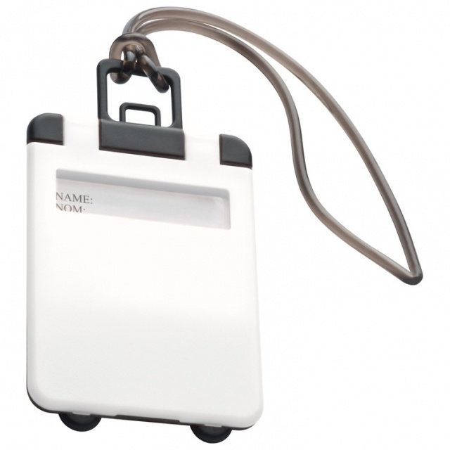 Logo trade corporate gift photo of: Luggage tag 'Kemer'  color white