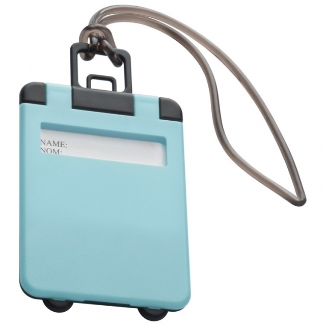Logo trade advertising products picture of: Luggage tag 'Kemer'  color light blue