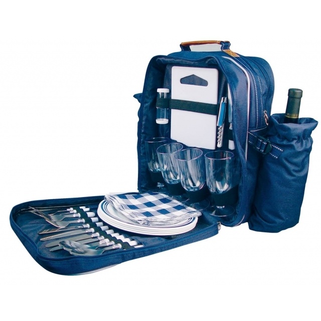 Logotrade promotional merchandise photo of: High-class picnic backpack 'Virginia'  color blue