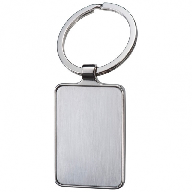 Logo trade promotional merchandise picture of: Key ring 'Flint'  color grey