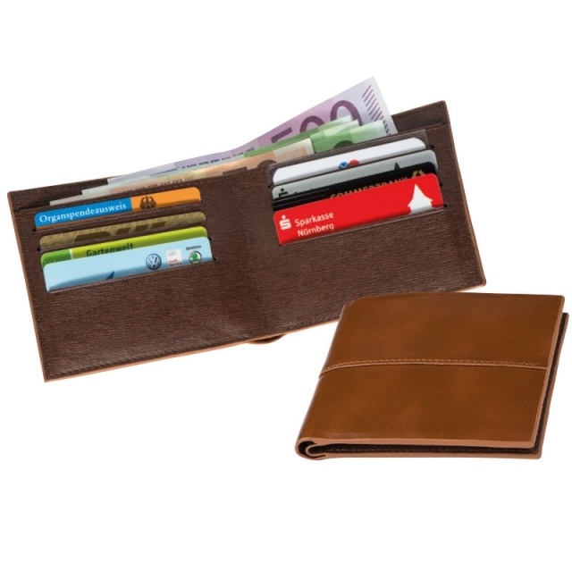 Logo trade corporate gifts image of: Mens wallet Glendale, brown