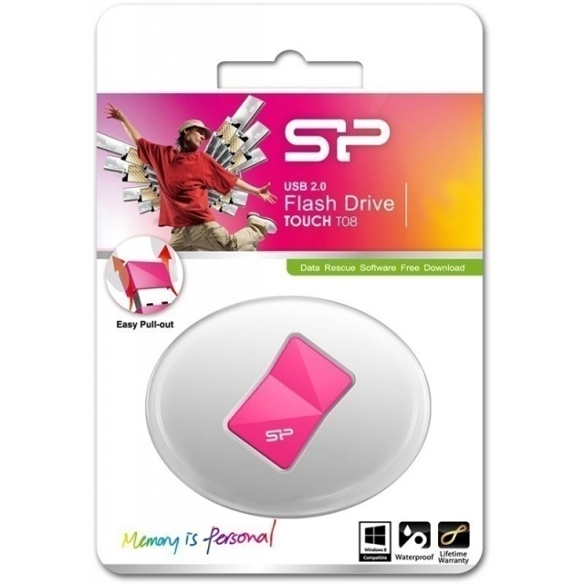 Logo trade promotional items image of: USB flashdrive pink Silicon Power Touch T08 64GB