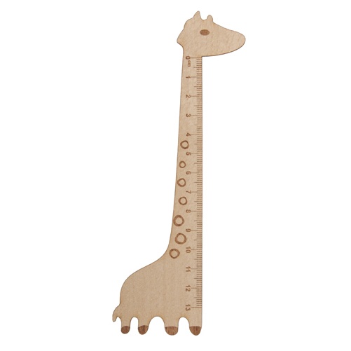 Logo trade promotional merchandise photo of: Wooden ruler Giraff, 13 cm