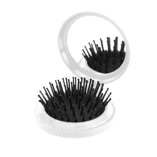 Logo trade advertising products image of: mirror with hairbrush AP731367-01 white