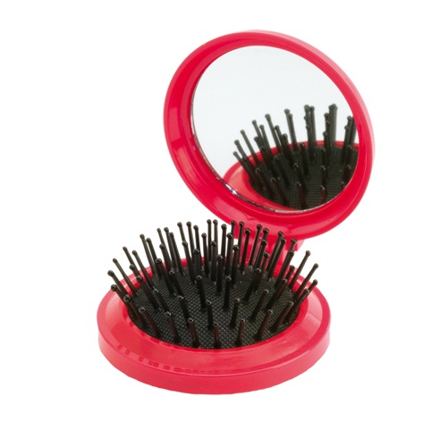 Logotrade promotional gift picture of: mirror with hairbrush AP731367-05 red