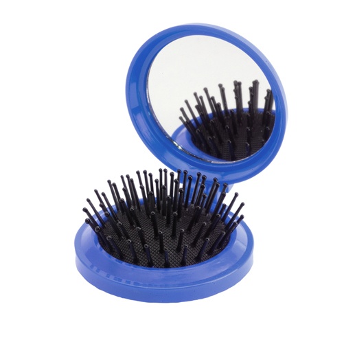 Logo trade promotional products picture of: mirror with hairbrush AP731367-06 blue