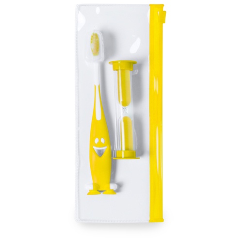 Logo trade business gifts image of: toothbrush set AP741956-02 yellow