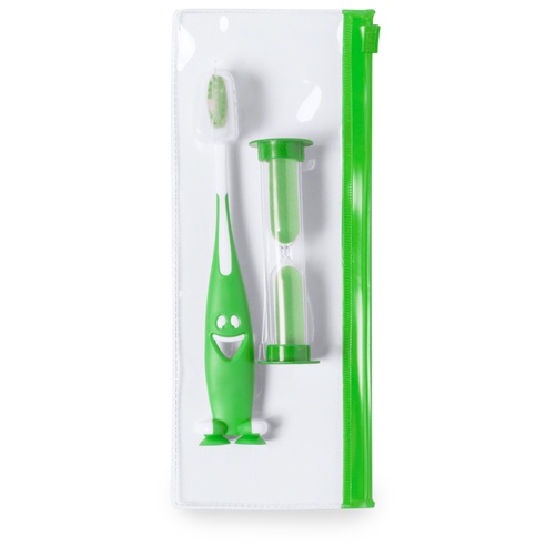 Logotrade promotional giveaway image of: toothbrush set AP741956-07 green