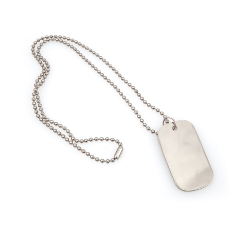 Logo trade promotional giveaways image of: dog tag pendant, silver