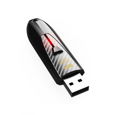 Logo trade promotional merchandise picture of: Pendrive Silicon Power Blaze B25, black