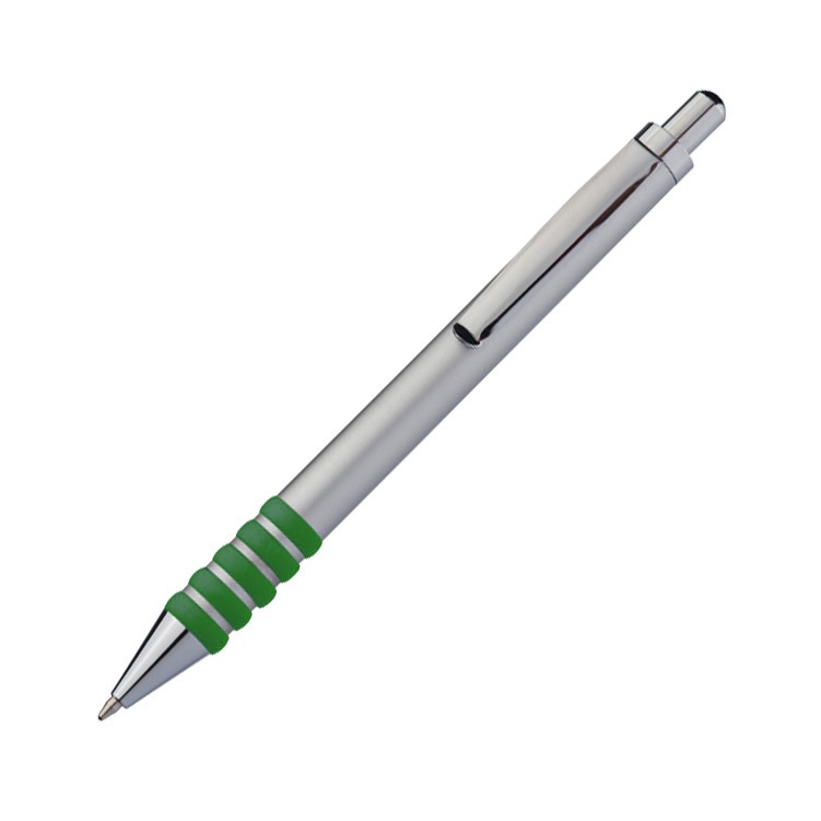 Logo trade business gifts image of: Metal ball pen OLIVET, green