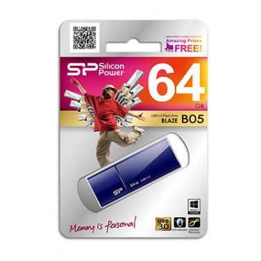 Logo trade promotional giveaways image of: Pendrive Silicon Power 3.0 Blaze B05, black