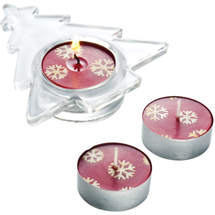 Logo trade promotional items picture of: Christmas candle set TUMBA, red