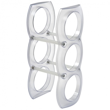 Logo trade promotional merchandise picture of: Plastic wine rack  MONTEGO BAY, white