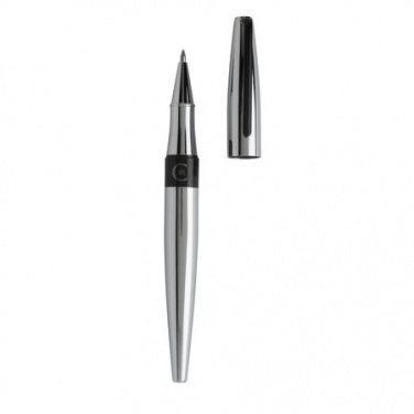 Logo trade corporate gifts picture of: Rollerball pen Frank Chrome, grey