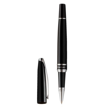 Logo trade promotional merchandise image of: Rollerball pen Silver Clip, black